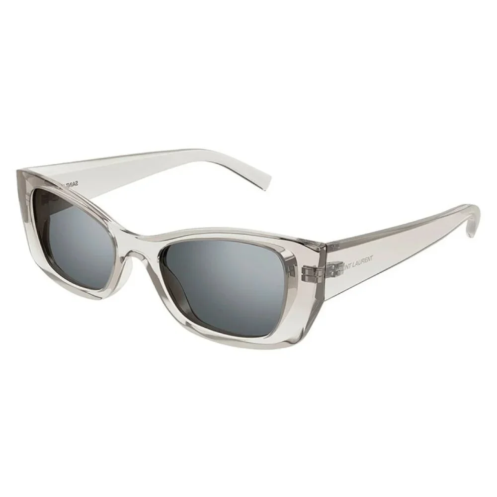 NWT SAINT LAURENT SUNGLASSES BEIGE/SILVER WOMEN CAT EYE EYEWEAR